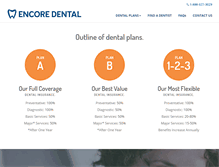 Tablet Screenshot of encoredentalplan.com